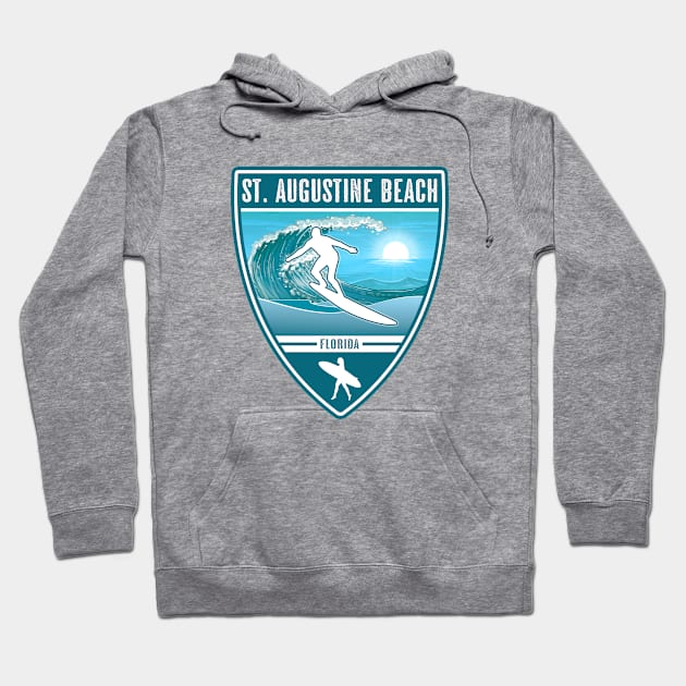 Surf St Augustine Beach Florida Hoodie by Jared S Davies